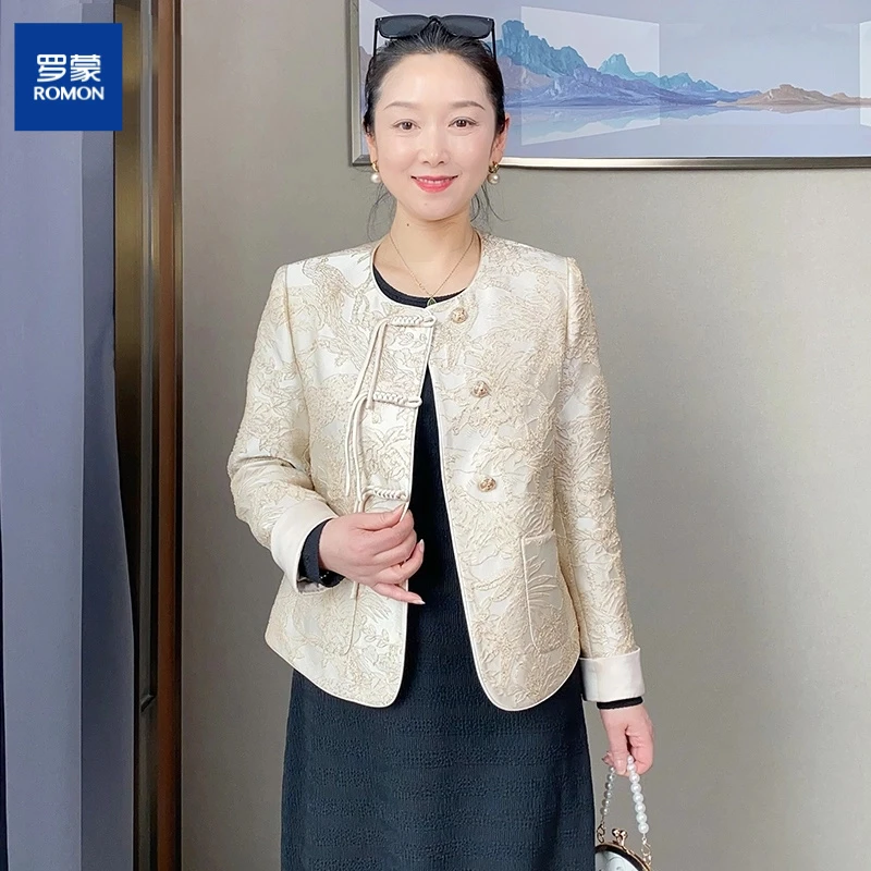 罗蒙新中式春装外套中年妈妈装气质春秋中老年时尚国风唐装上衣服