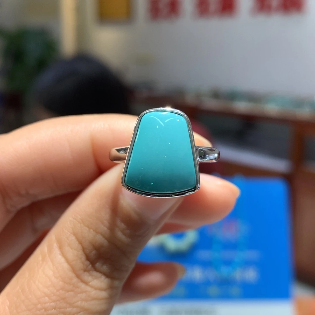 银S925镶嵌绿松石戒指