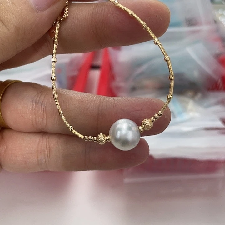 手绳银S925镶嵌淡水珍珠