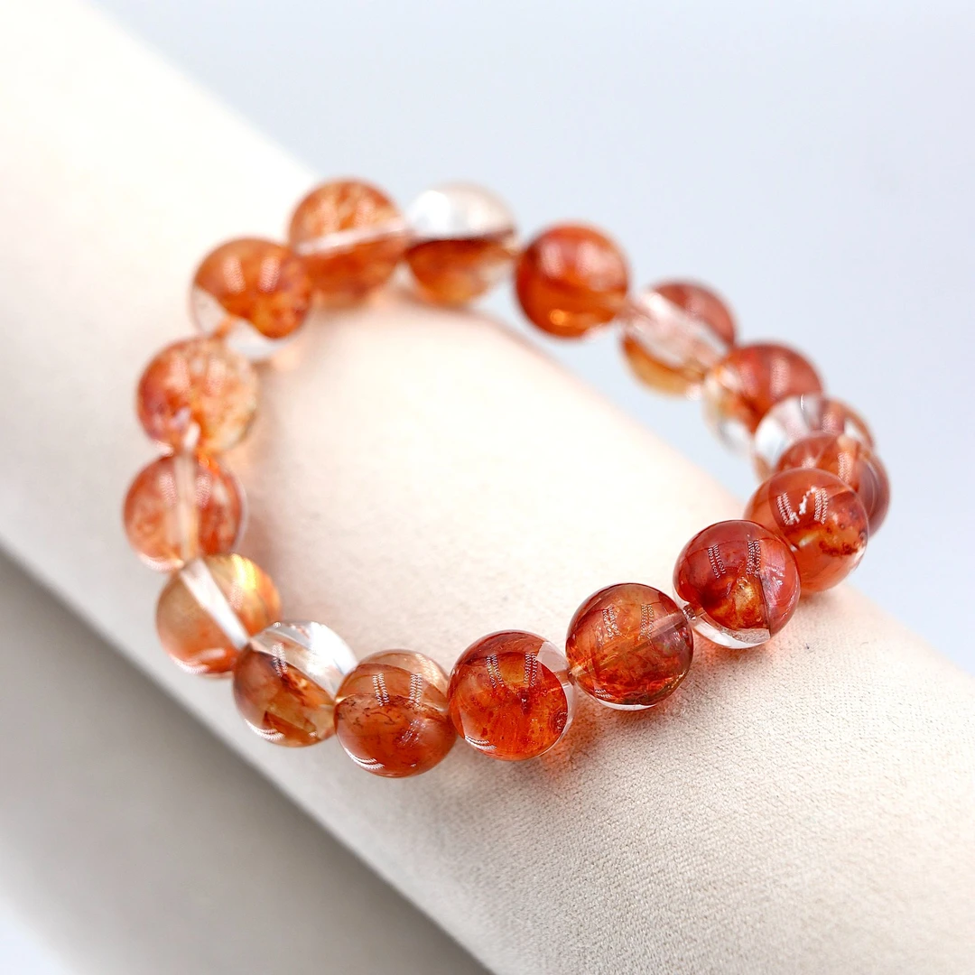 高阶老矿红黄共生胶花水晶手串H9912-尺寸可选-多样性发一