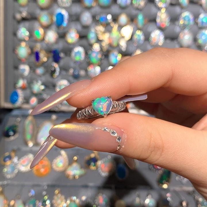 欧泊福利戒指t银S925镶嵌