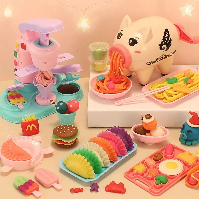 小猪面条机橡皮泥彩泥玩具儿童无毒食品级超轻粘土宝宝幼儿黏土套
