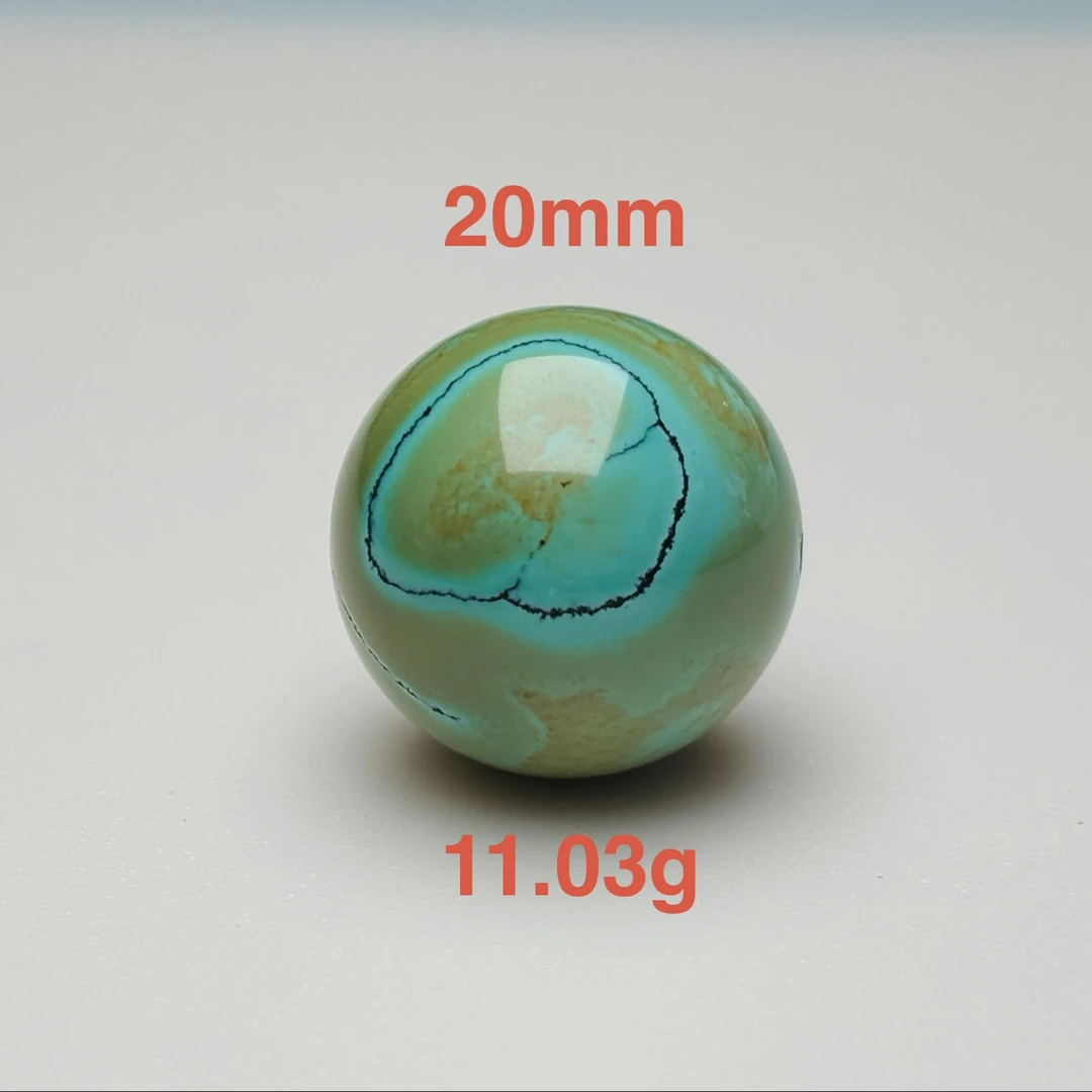 湖北十堰原矿绿松石圆珠可出鉴定证书20mm特色精品配饰锁骨珠配珠