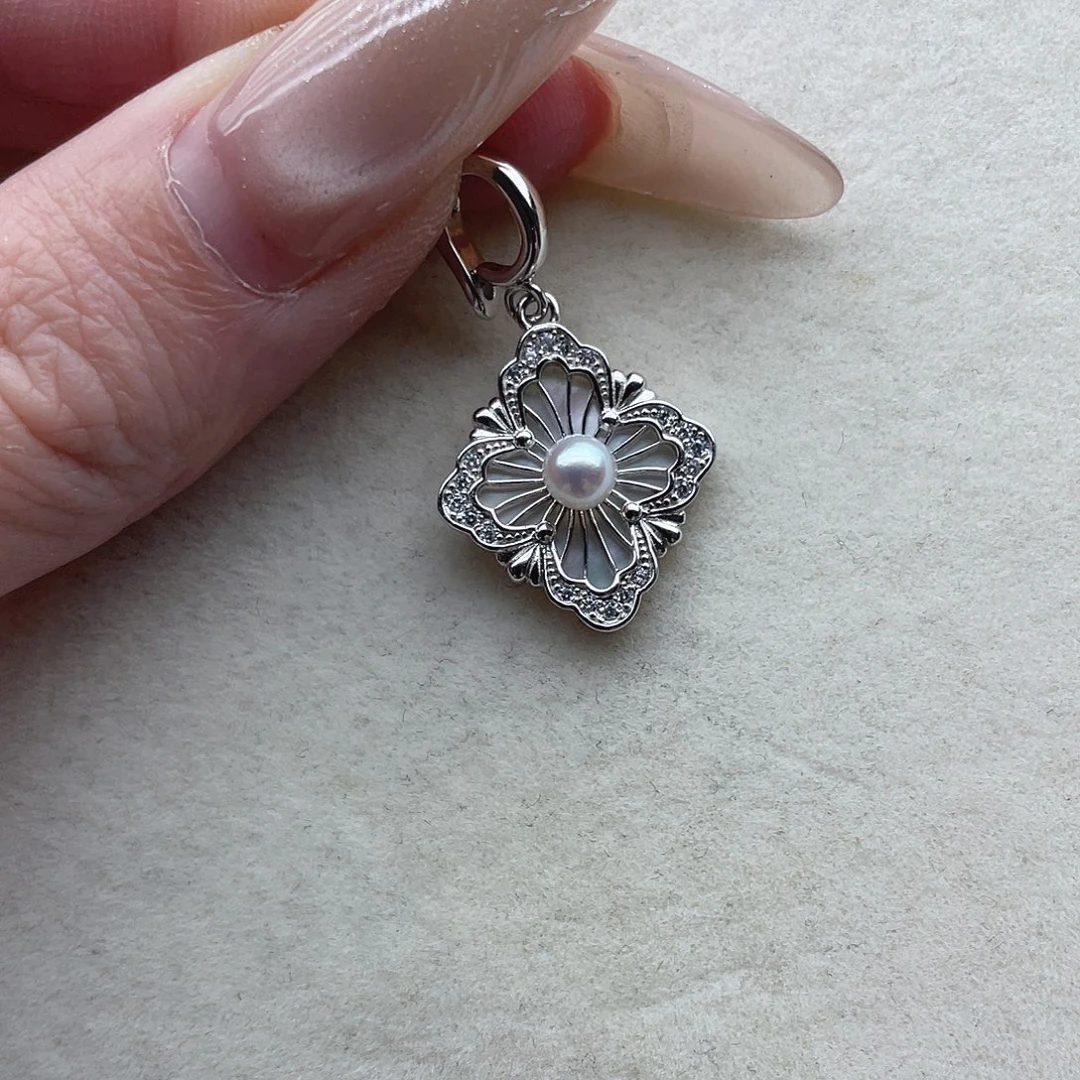 淡水珍珠吊坠112银S925镶嵌