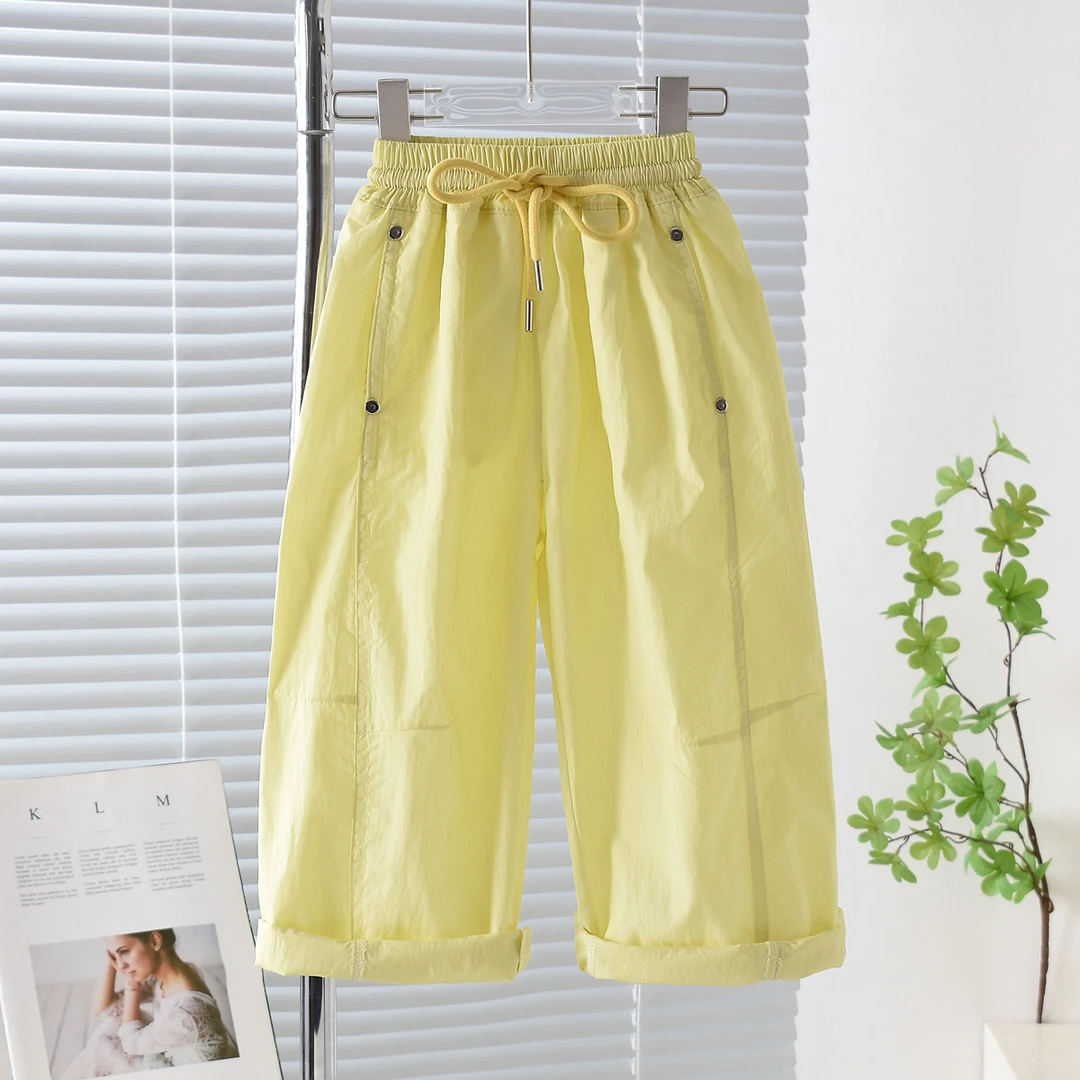 【透气亲肤】儿童裤子2025夏季薄款宽松弯刀休闲裤中大童时髦运动裤