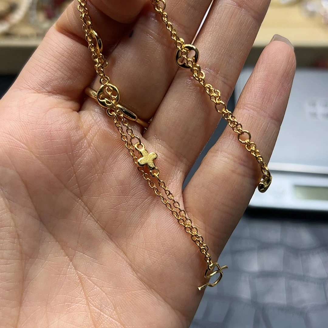 烟晶手链银S925镶嵌沙沙手链A889