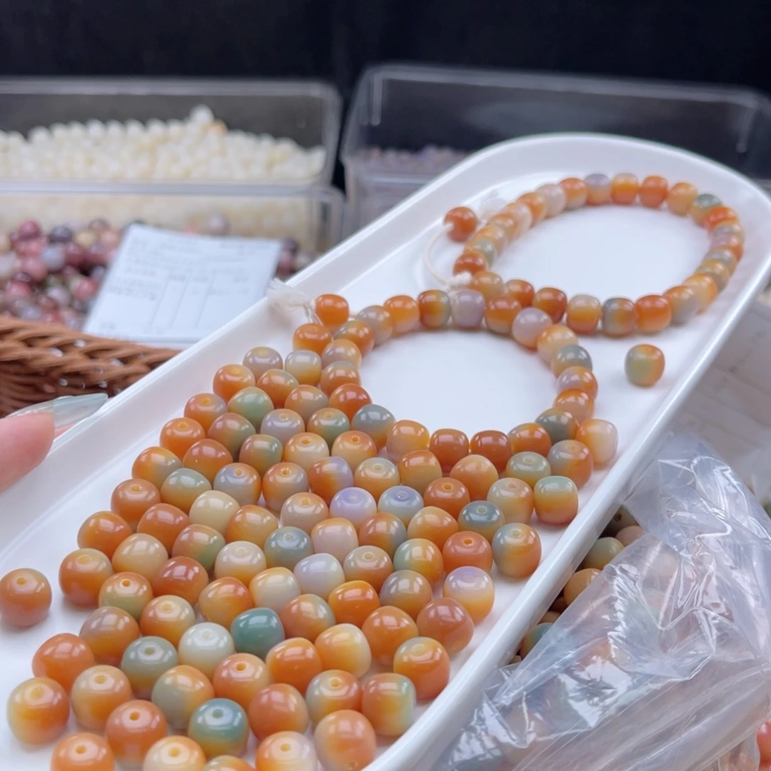 白玉菩提吊坠q10mm/50+10颗三彩