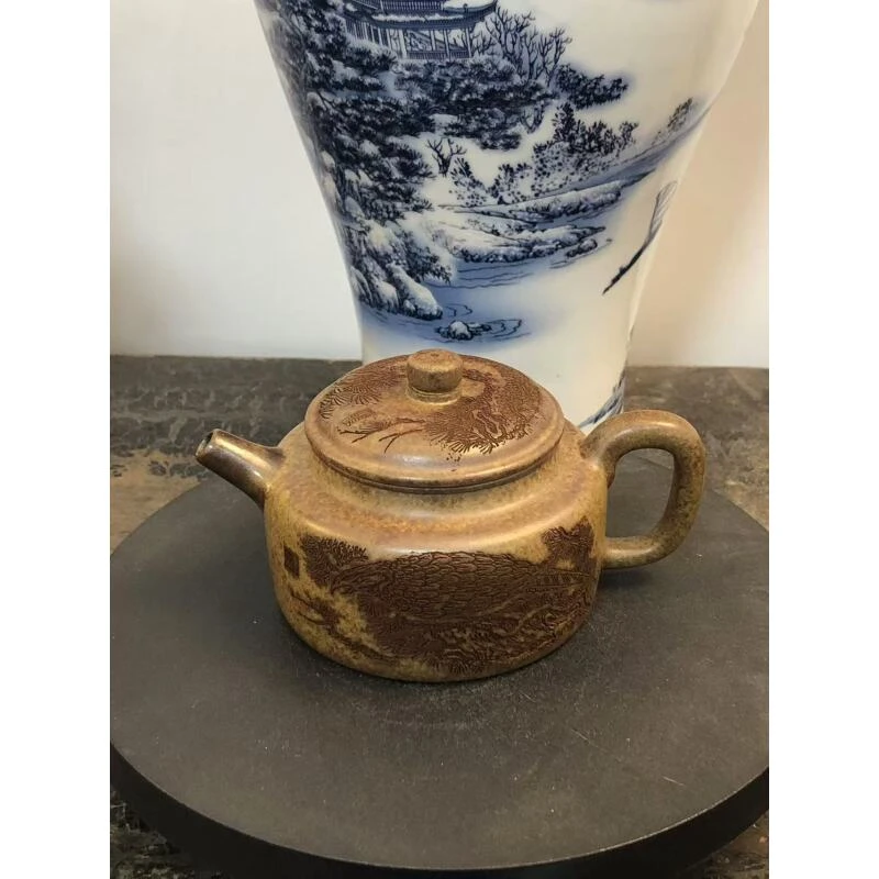 龙背青柴烧大鹏展翅德钟紫砂壶