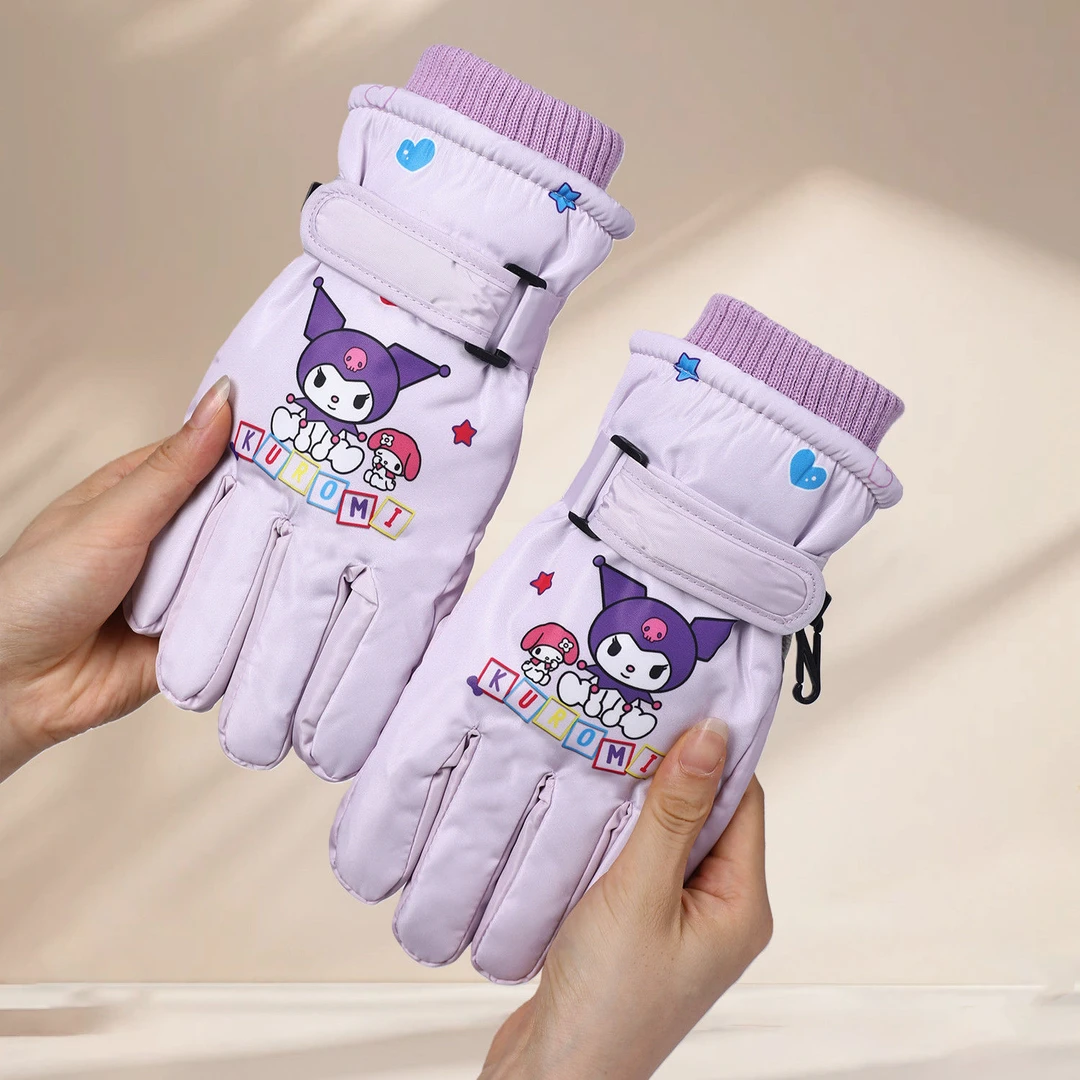 小孩冬男女中大童学儿童滑雪保暖手套生8-14岁加厚防风防滑手套XF