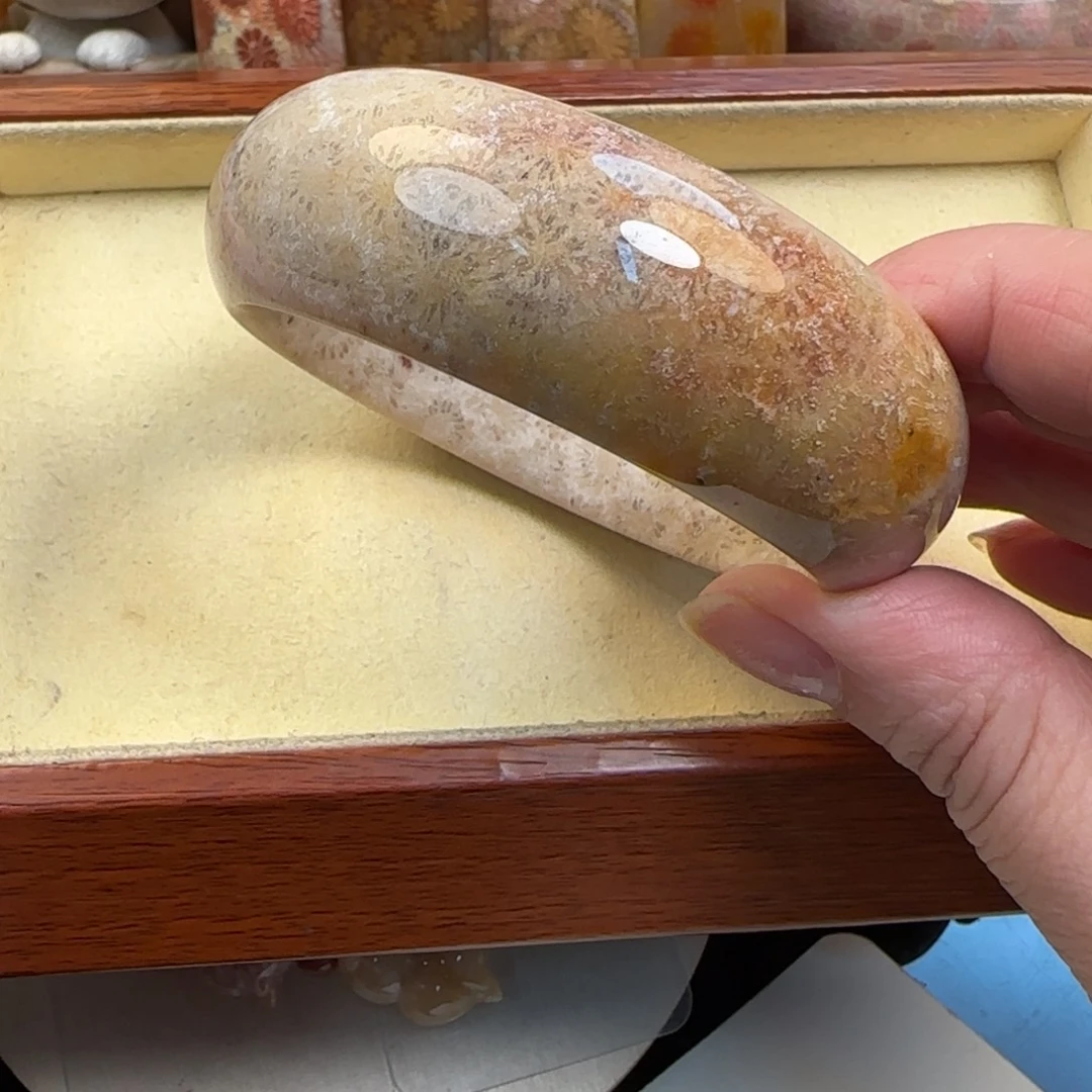 硅化珊瑚（珊瑚玉）未镶嵌手镯55-56圈