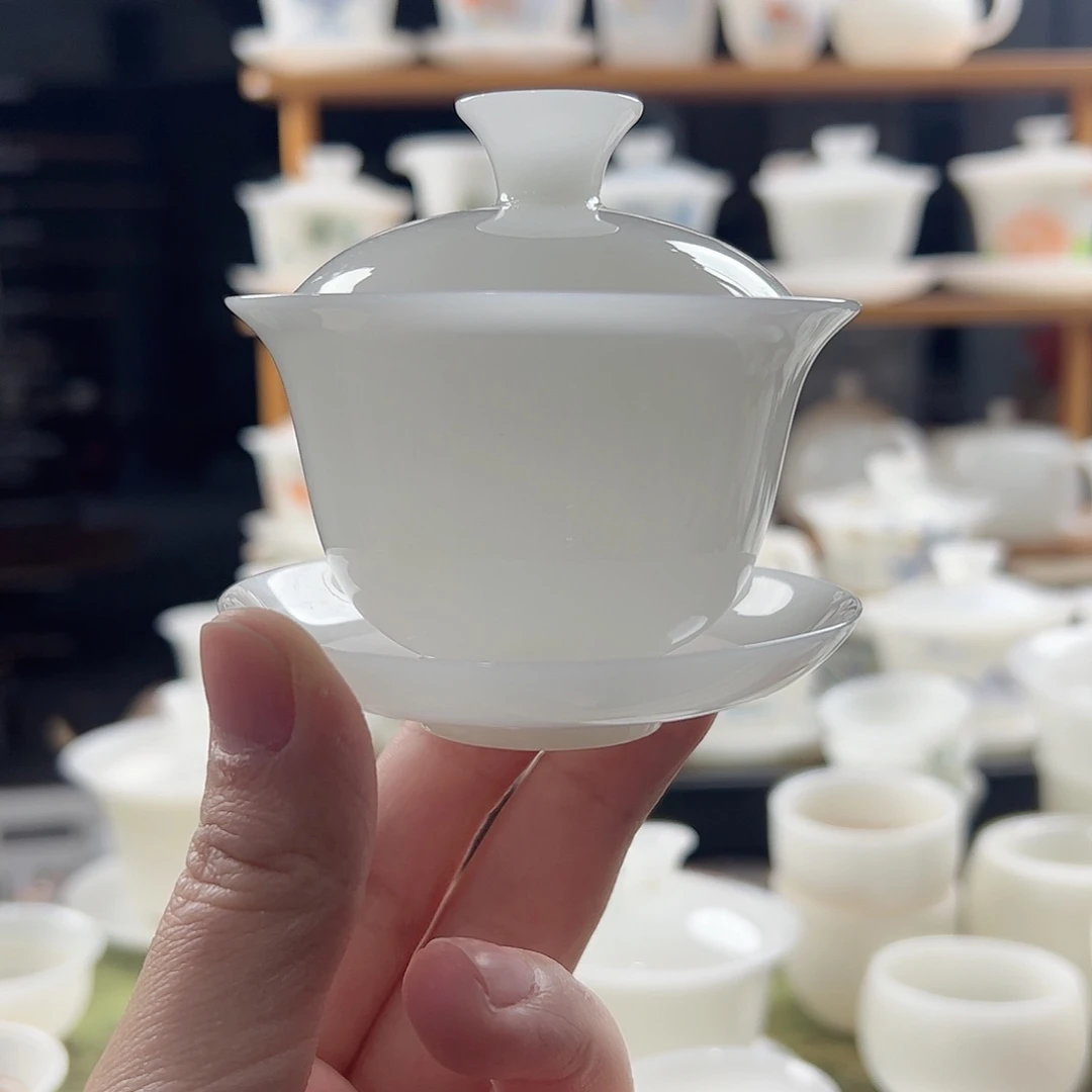 璞玉釉烧盖碗满容90ml