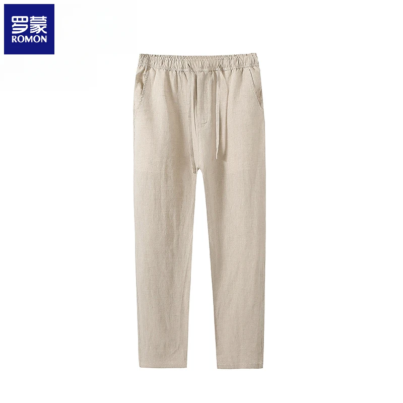 罗蒙中国风新款裤夏季男士休闲裤宽松裤子大码直筒九分裤潮流薄款