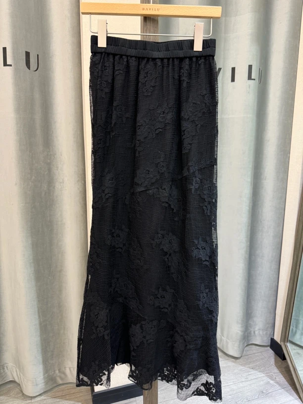 芭家2025年春款时尚百搭蕾丝半裙93Q3603-599B