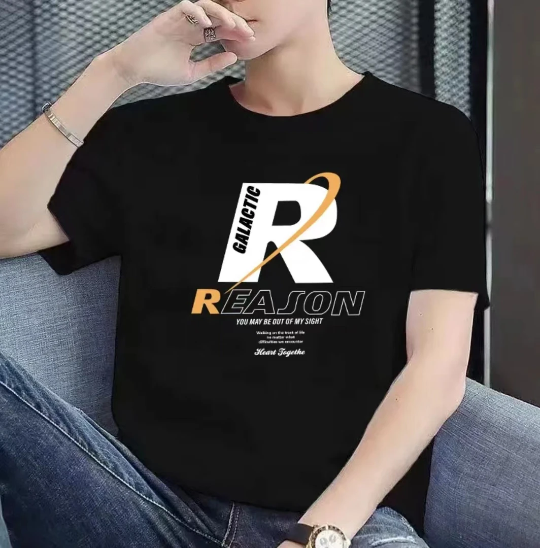 【100%纯棉】2025潮流纯棉圆领短袖百搭男女同款情侣款多种图案777