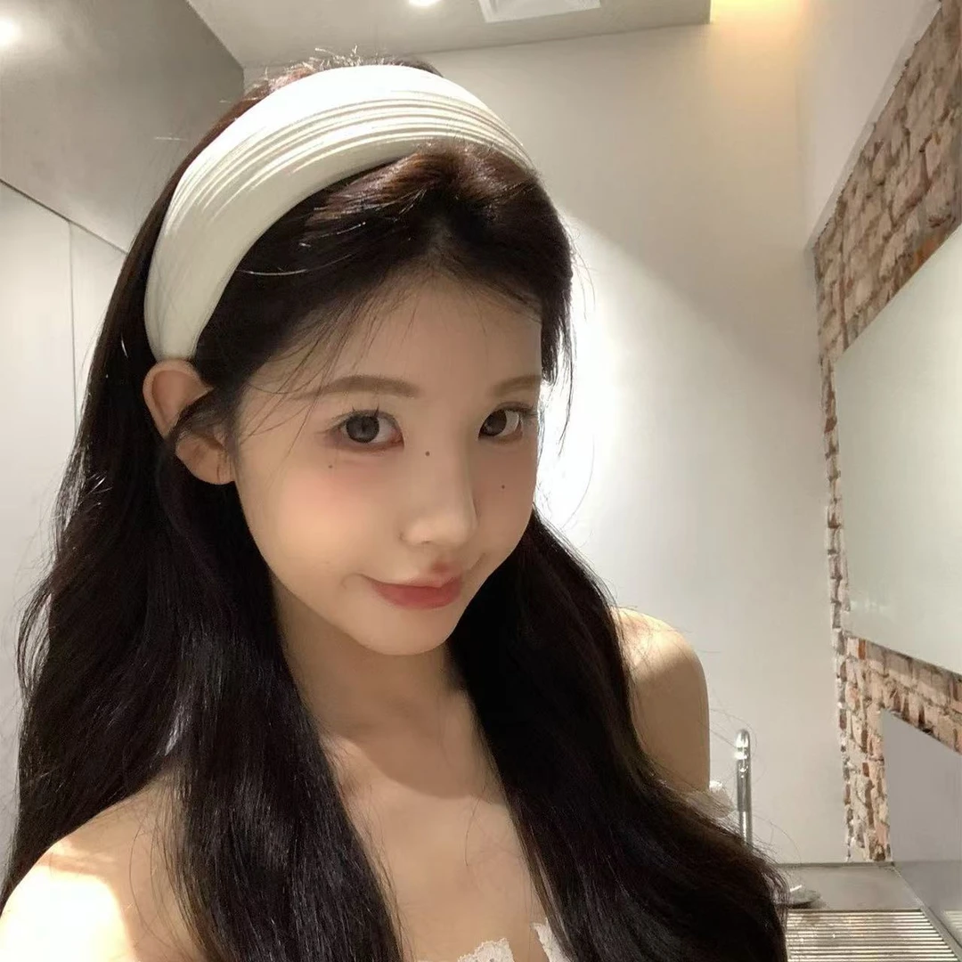 加厚版！白色条纹宽边发箍女不压头发高颅顶头箍发卡日常外戴发饰