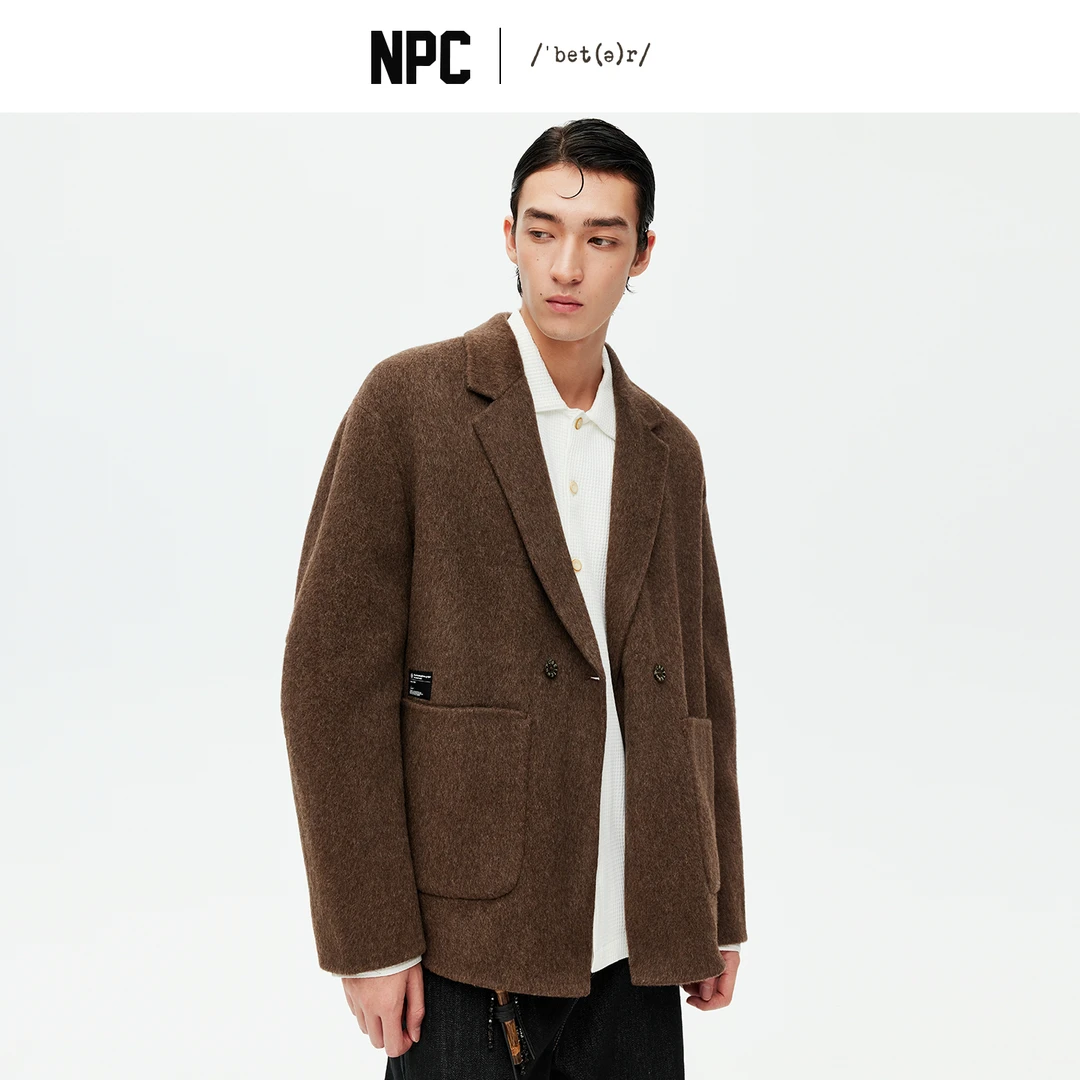NPC潮牌70支800G重磅100%绵羊毛西装毛呢外套极简秋上新NP58WC28