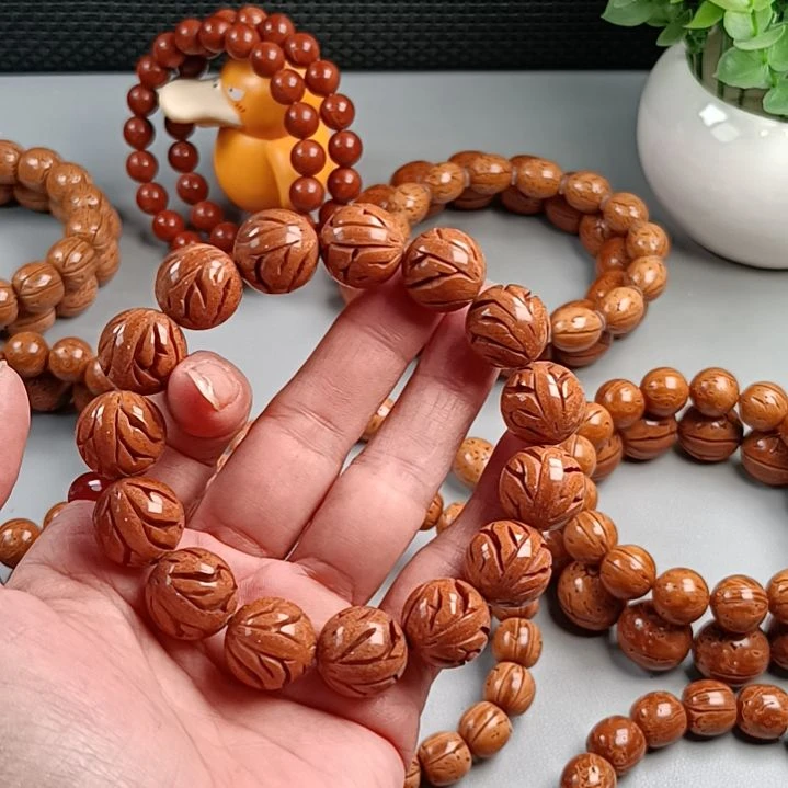 桃核手串飞龙满花16