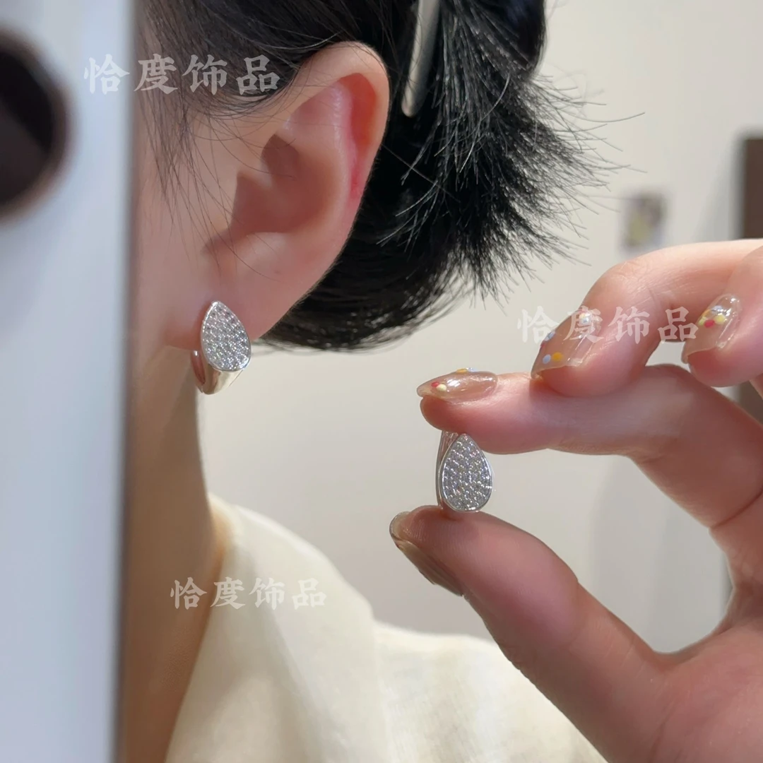 【恰度】韩系颗粒感水滴耳扣温柔气质