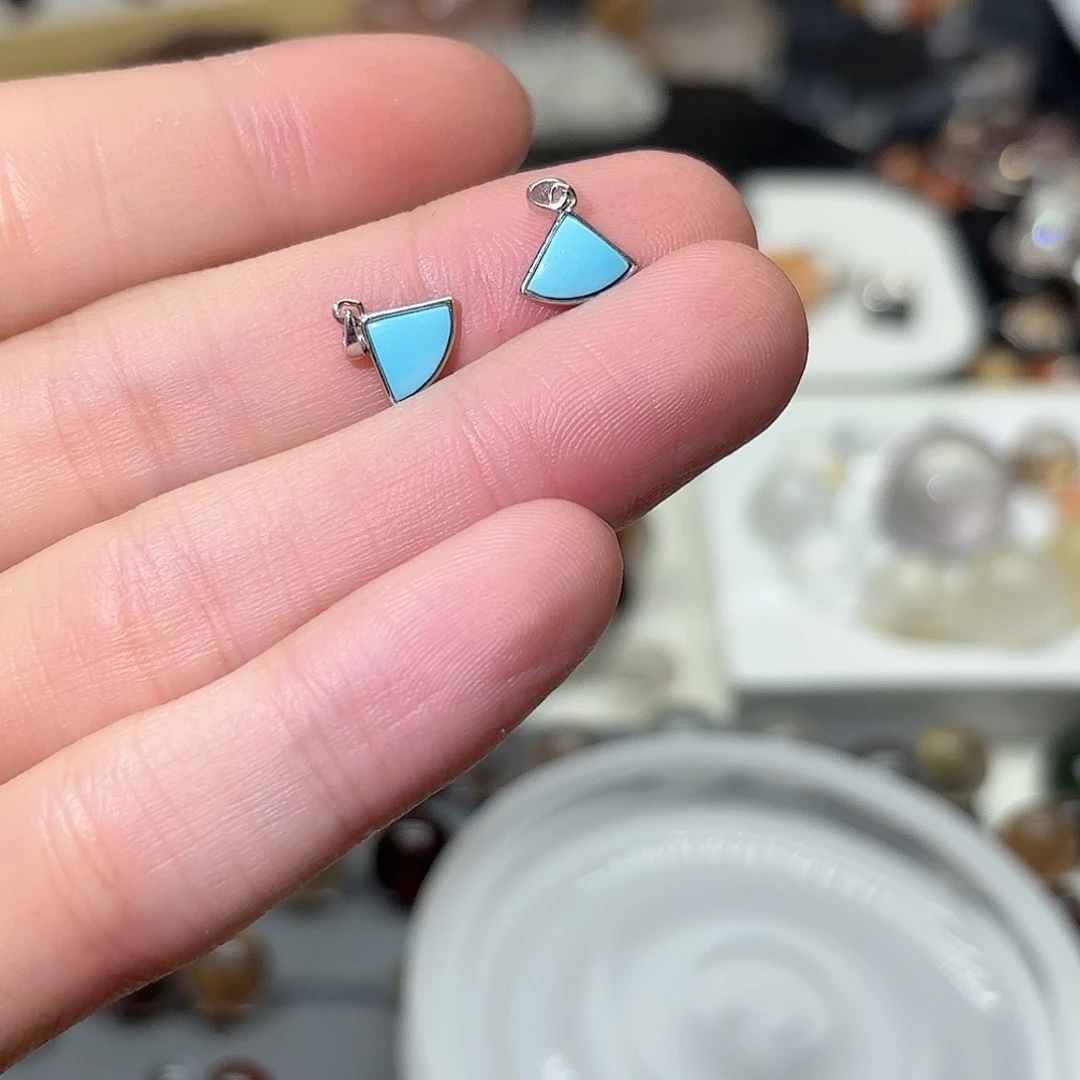 水晶珠宝半成品银S925镶嵌魚**。