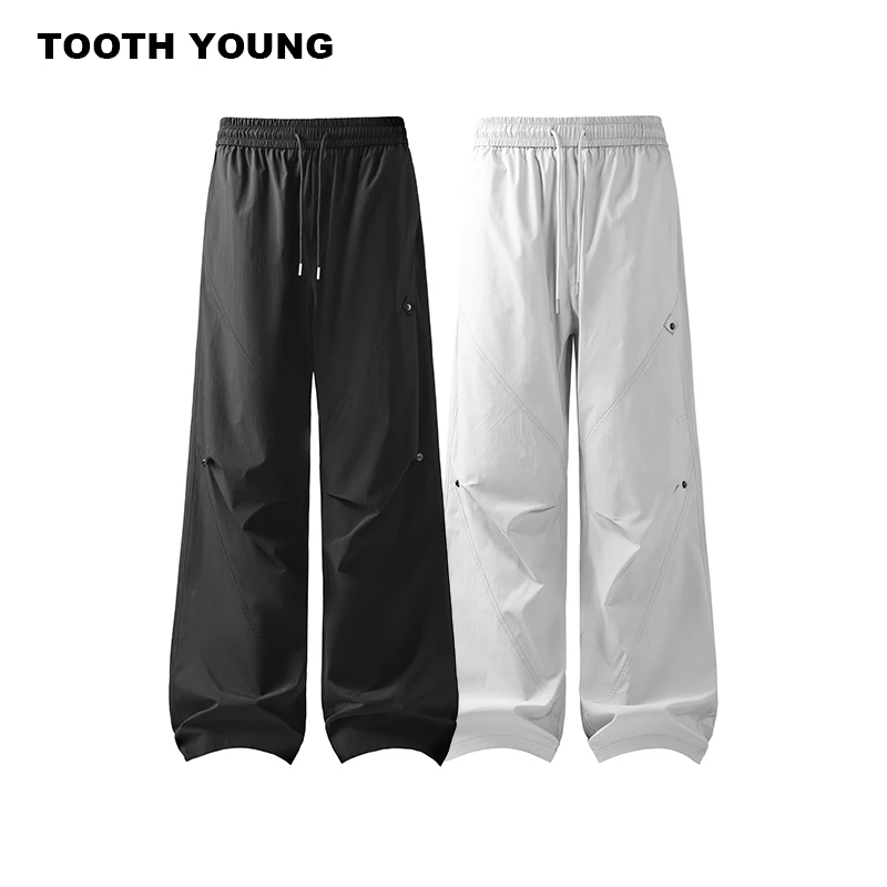 TOOTH YOUNG【伞兵一号】夏季松紧腰男直筒户外运动宽松休闲裤