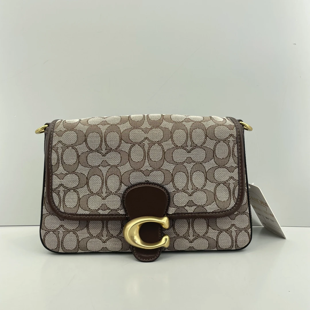 95新 COACH/蔻驰 soft tabby褐色老花单肩少短肩带26*17*9E020902