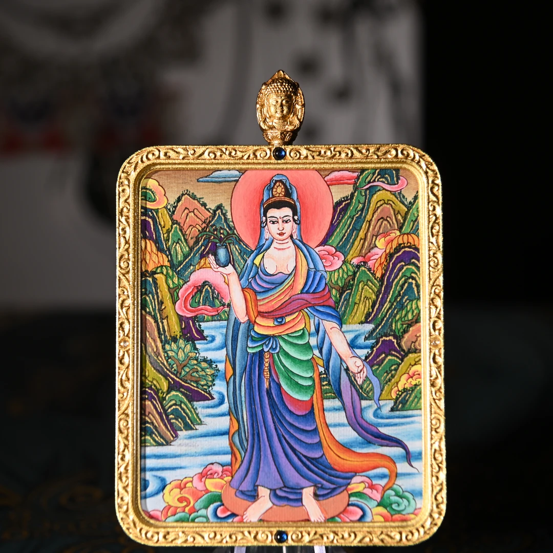 【若见本尊-观音】热贡纯手绘唐卡观音