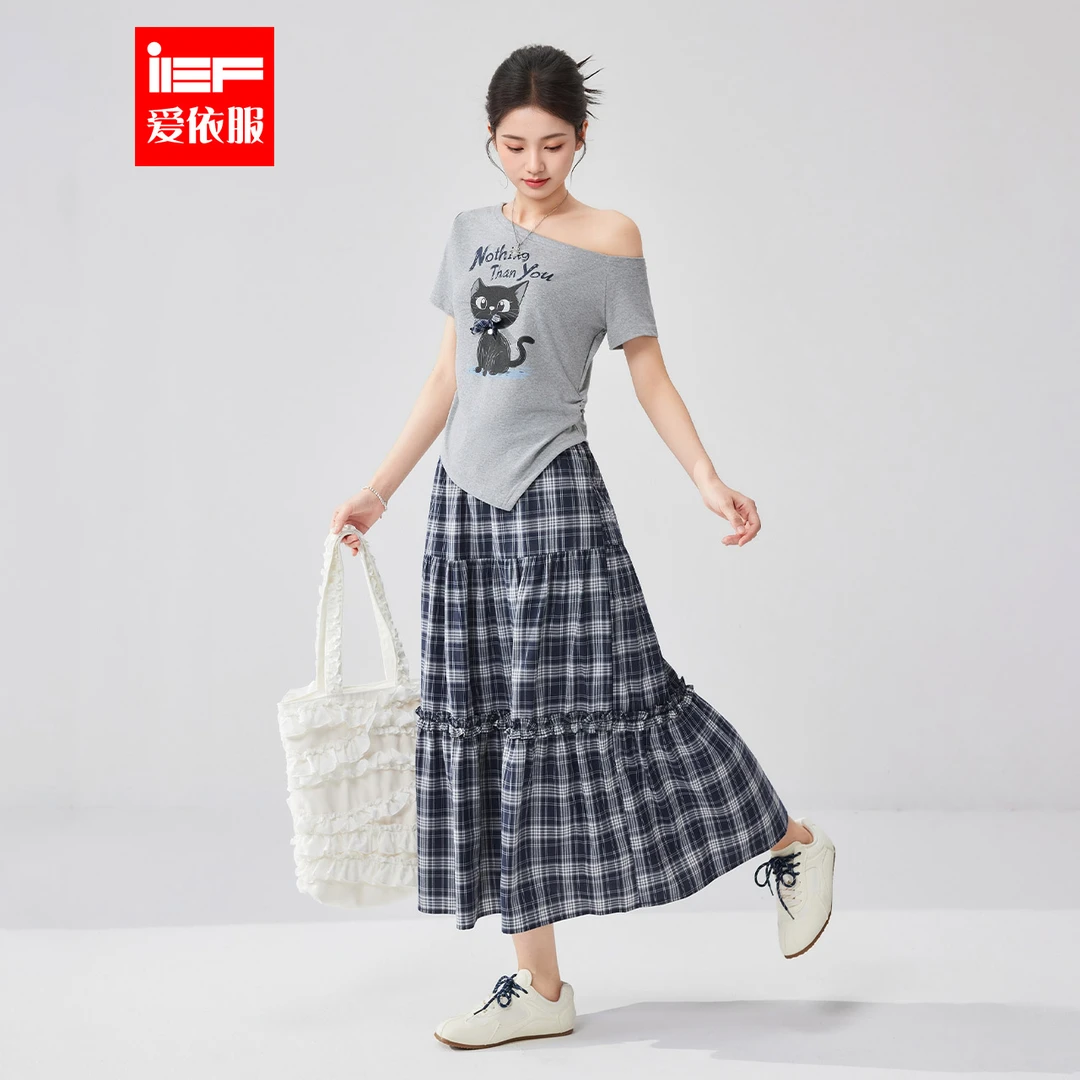 IEF/爱依服时尚套装2025夏季新款韩版小众设计感通勤百搭上下套裙