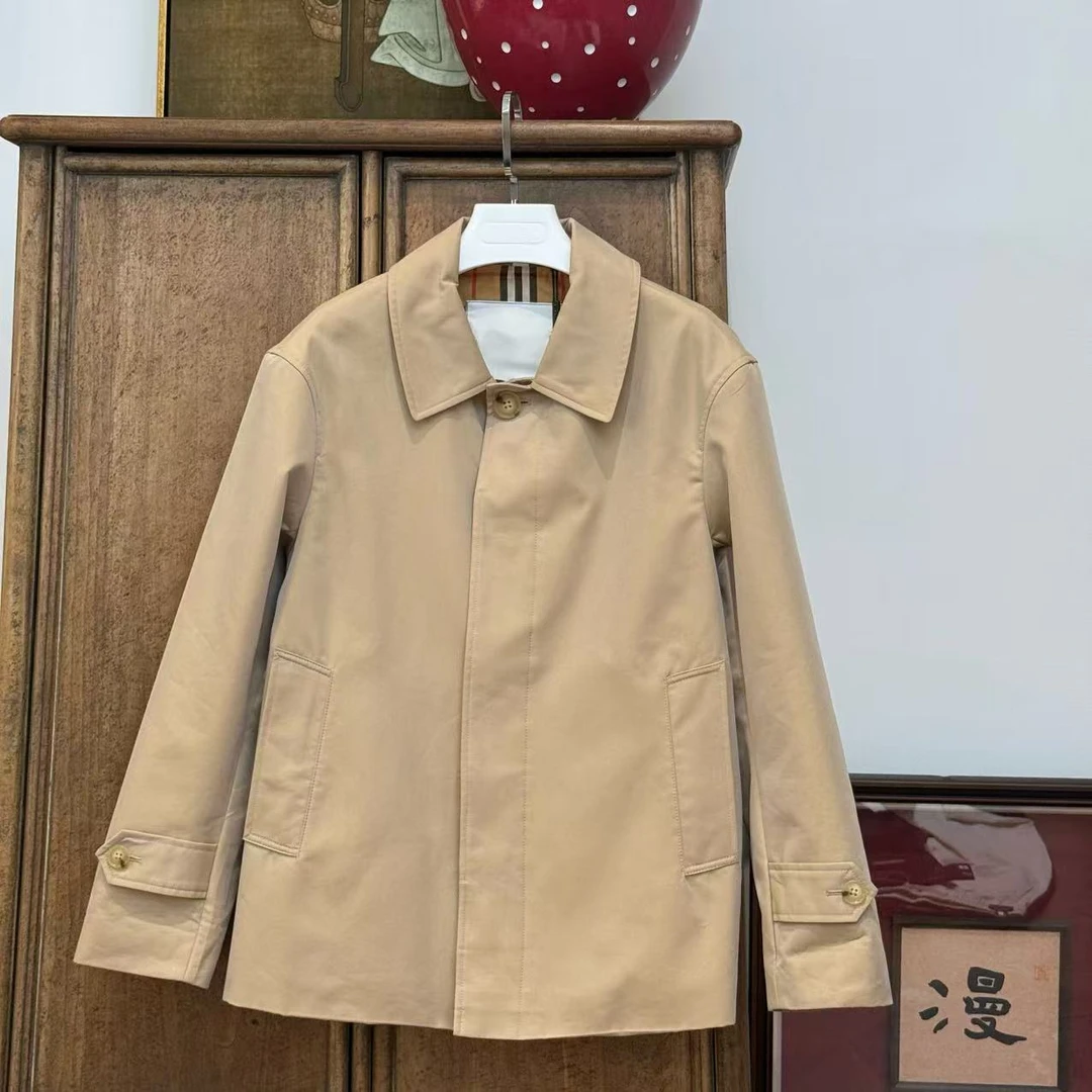 MYL 2025春季新品纯棉卡其色风衣翻领长袖休闲宽松单排扣外套
