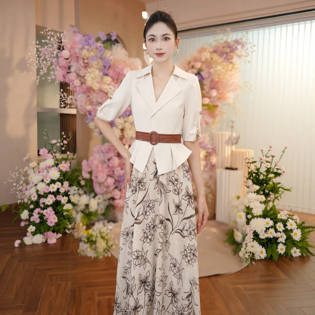 【米米定制】2025年夏季新款轻奢高贵优雅气质显瘦连衣裙OHDRI07076