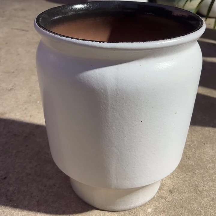 紫砂茶碗白直口径25*31