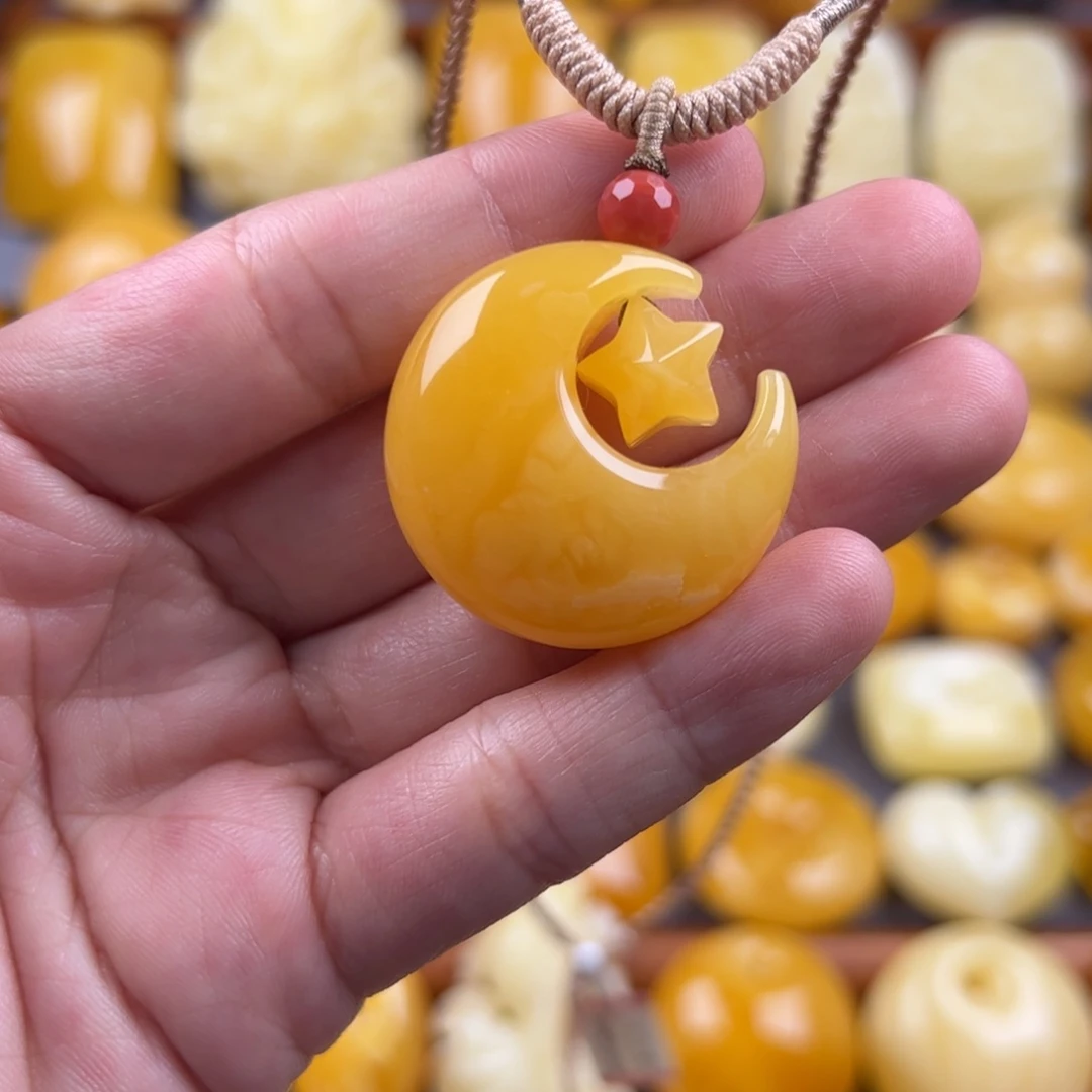 琥珀未镶嵌颈饰纯天然琥珀蜜蜡无优化