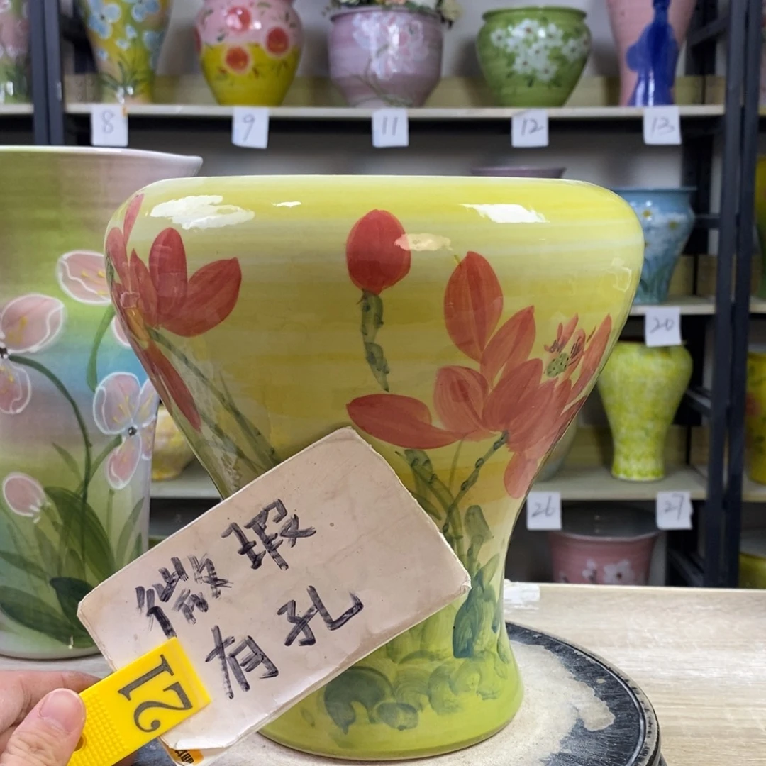 景德镇手工手绘陶瓷花盆