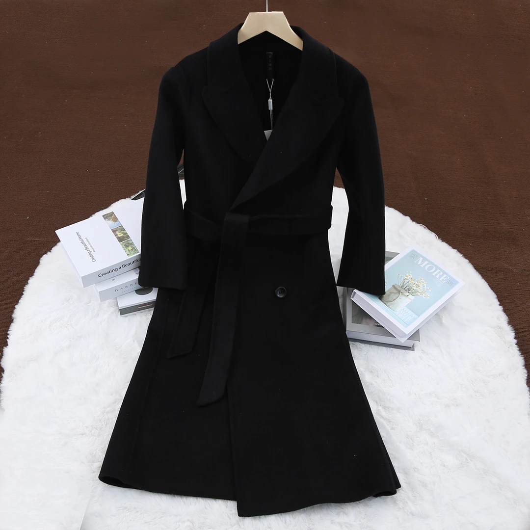 女款气质毛呢外套百搭时尚简约优雅知性春秋款韩版大衣P-2C116