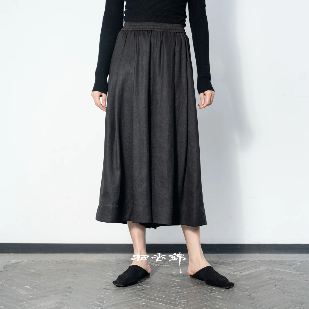 【栖香锦】素萝 设计师款 新中式 国风 8.0垮裤