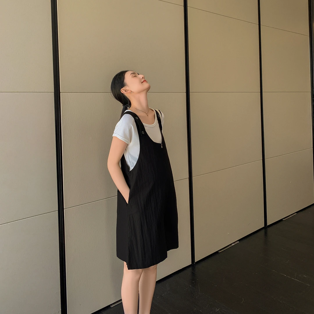 ZMA孕妇装【减龄背带裤】夏季穿搭新款背带裤女阔腿短裤小个子夏装