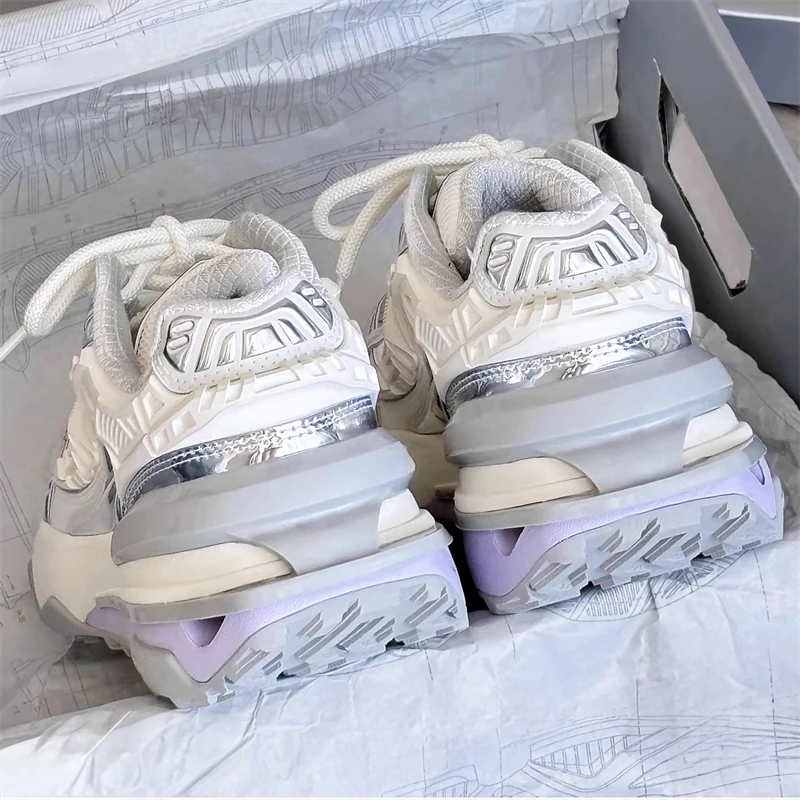 张真源同款老爹鞋女2025新款变色龙系列机甲运动鞋厚底增高休闲鞋