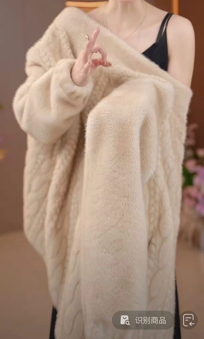 DM---反季高端麻花轧花雪兰貂高级感皮毛一体