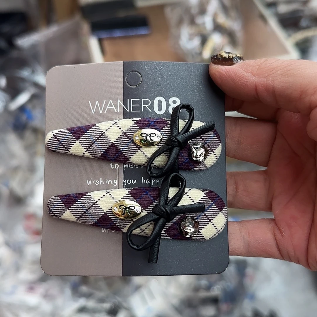 非金属格纹掰掰夹