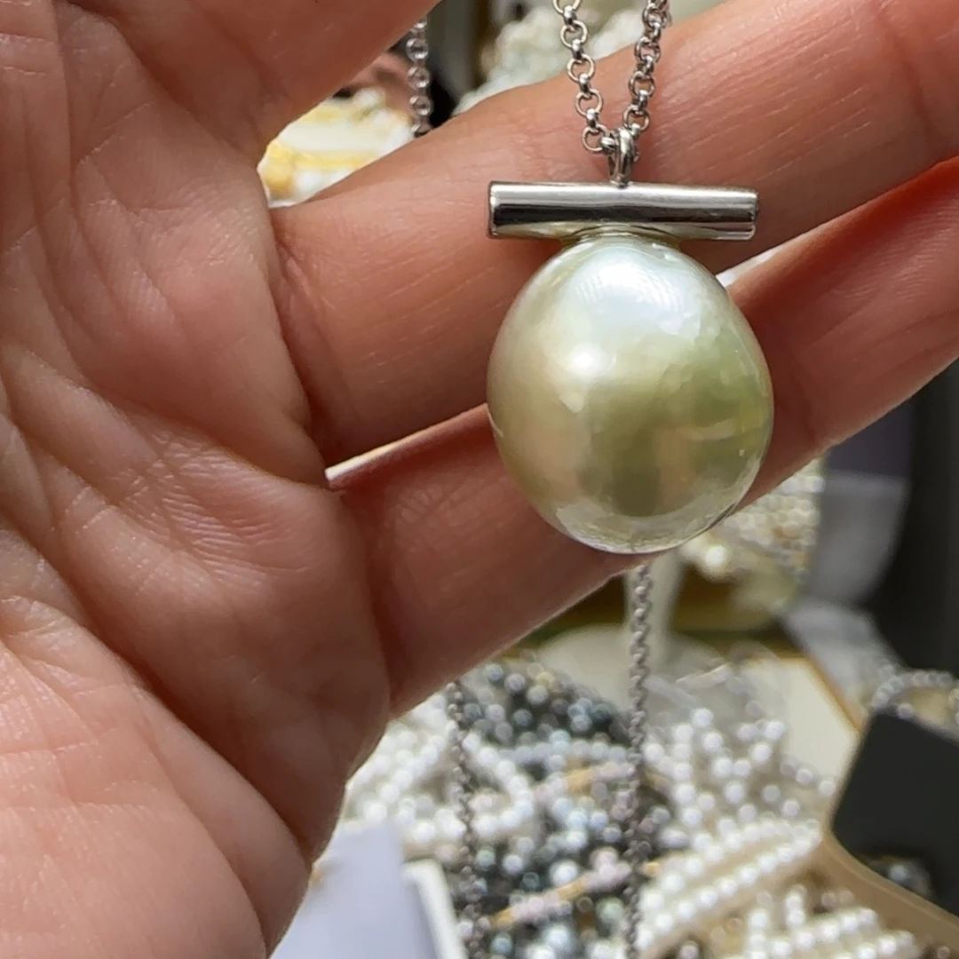 海水珍珠颈饰银S925镶嵌素***&