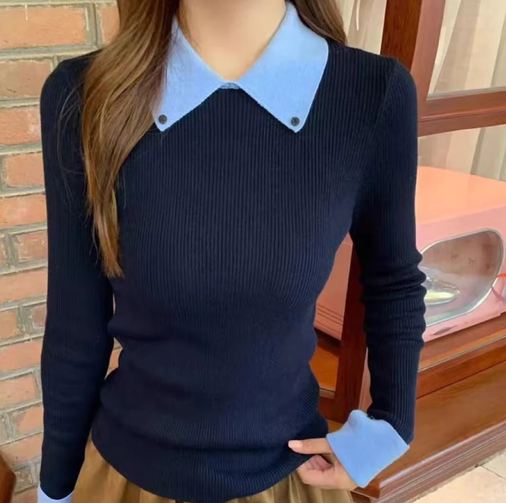 （海嫂推荐）秋季套头衫针织女装毛衣针织衫长袖毛针织衫 55034#