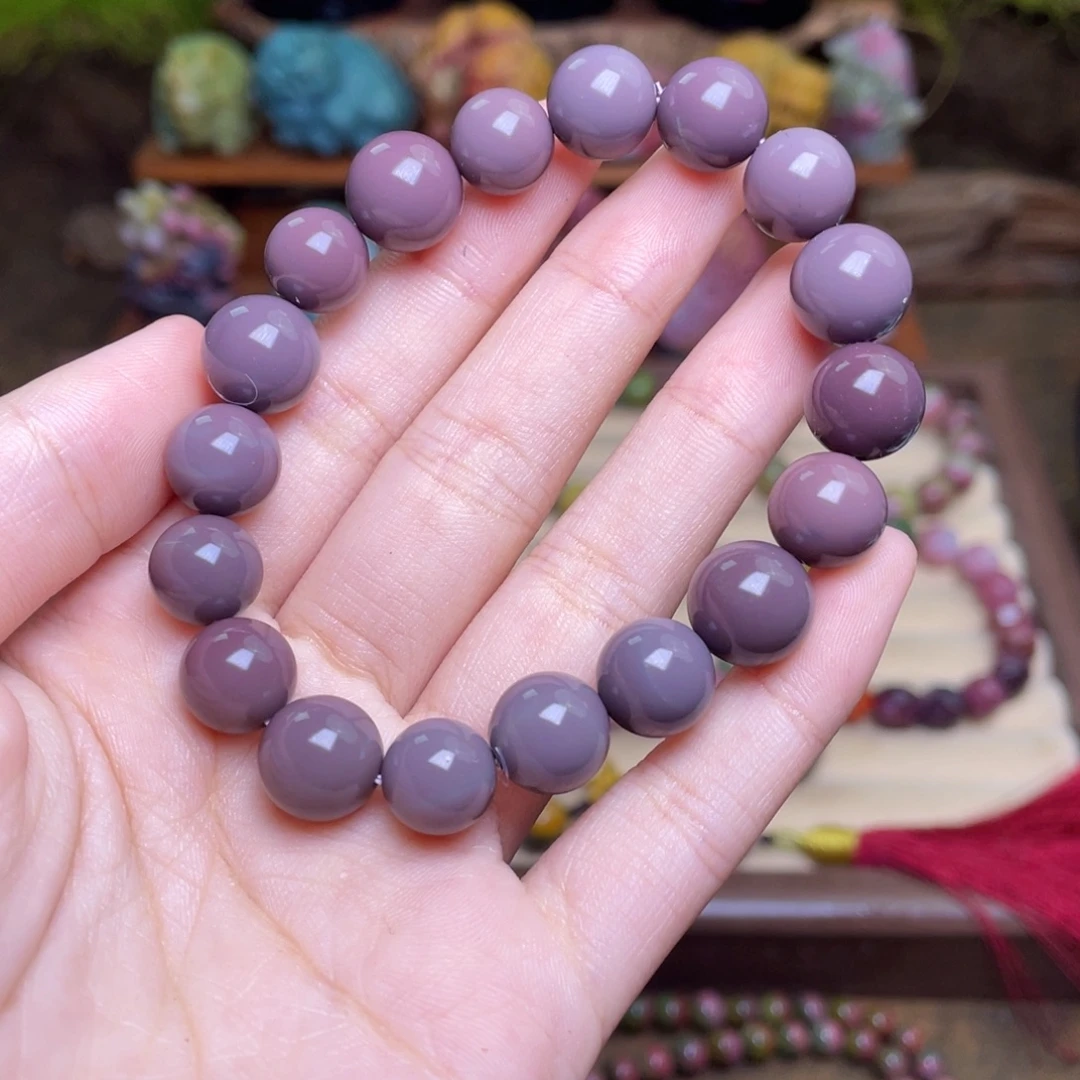 菈***）未镶嵌玛瑙/玉髓珠宝半成品盐源玛瑙香芋紫稀有串