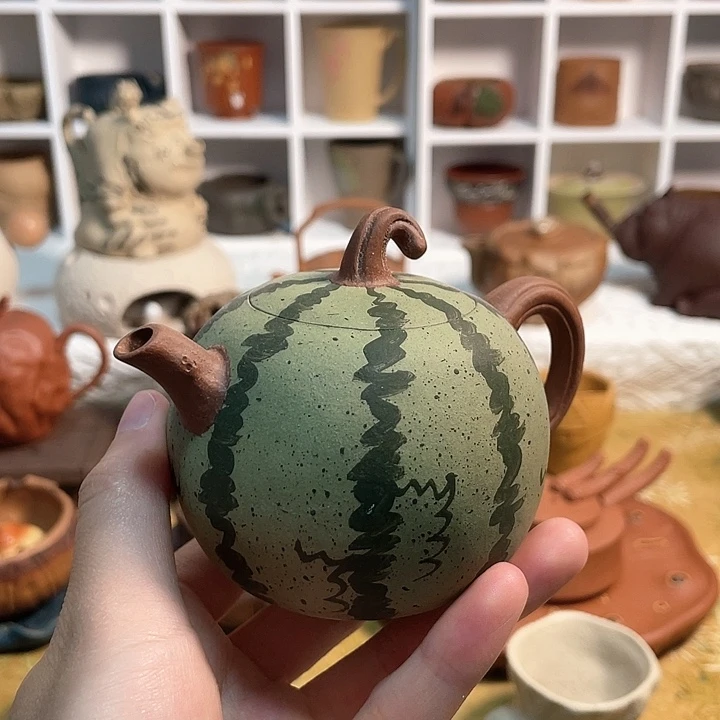 紫砂茶宠淘**宝西瓜紫砂壶
