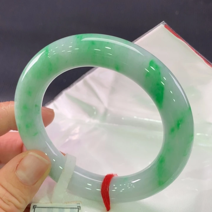 翡翠未镶嵌手镯圆条56-57