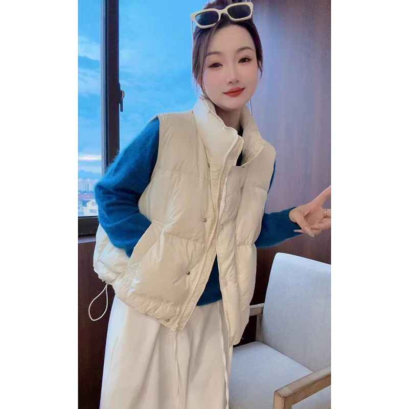 【小媛家】冬季厚款马甲拉链常规保暖羽绒马夹秋冬立领休闲
