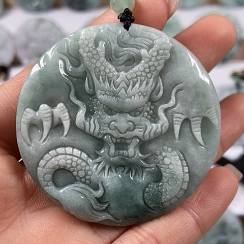 翡翠颈饰未镶嵌大龙有棉线福利