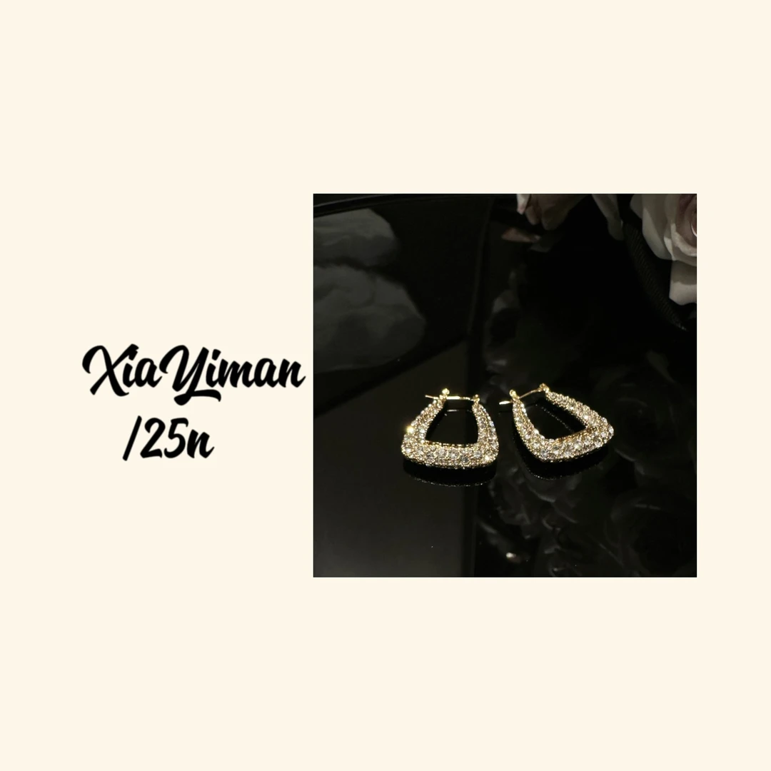 铜合金合成锆石耳饰 古铜金重工微镶耳扣耳环MZ3240 MAN