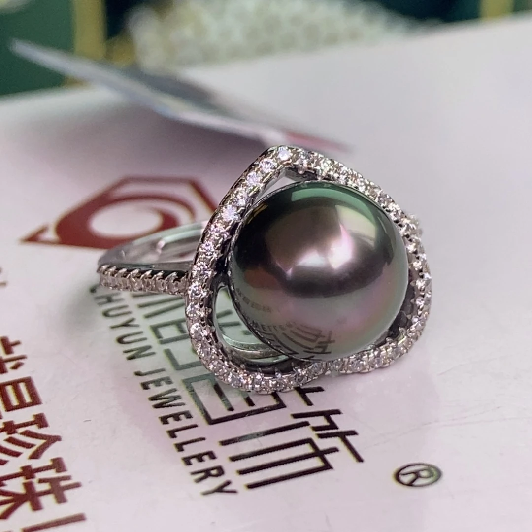 银S925镶嵌戒指海水珍珠