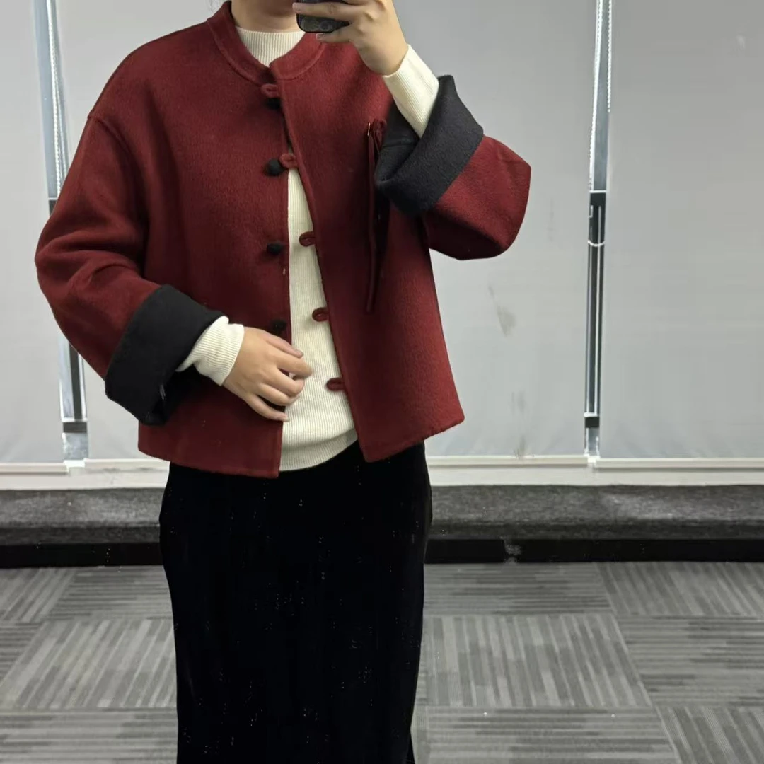 秋冬新款羊毛羊绒新中式外套上衣