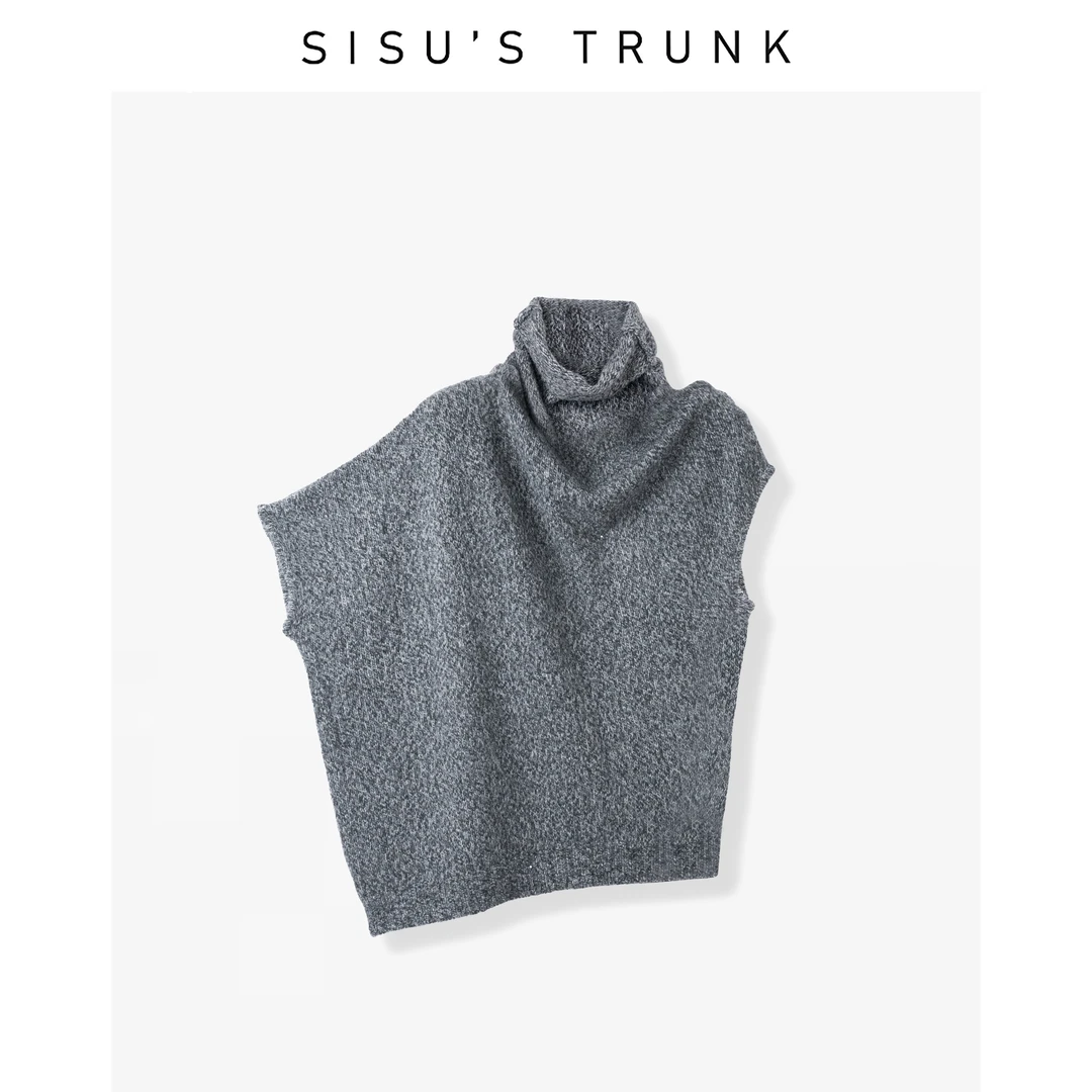 SISU【私藏家】【绵羊毛】轻奢设计师款独特洋气高贵女士针织上衣