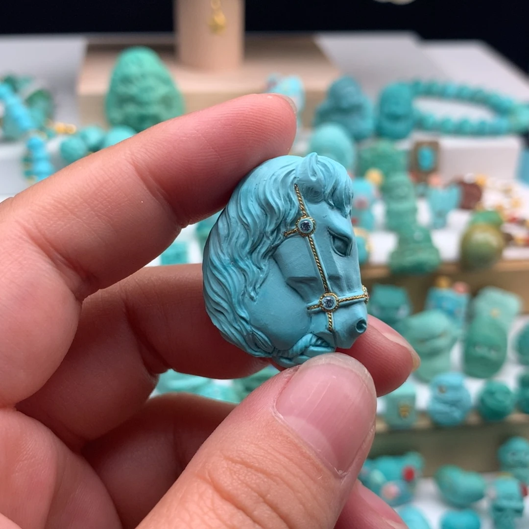 洞***幺绿松石未镶嵌发饰